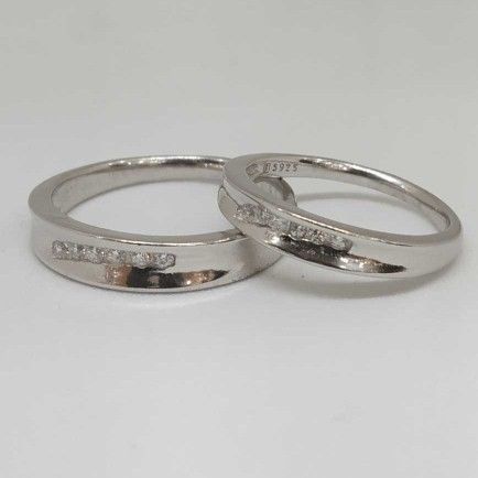 925 Sterling Silver Couple Band