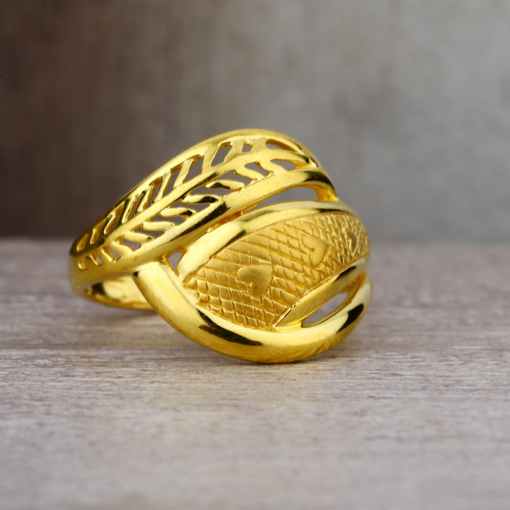 Ladies 916 Gold Designer Plain Ring -LPR12