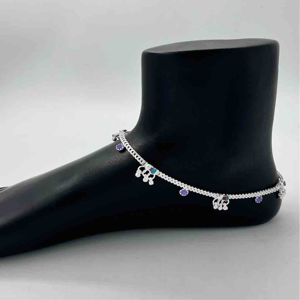 Silver anklets new on sale designs