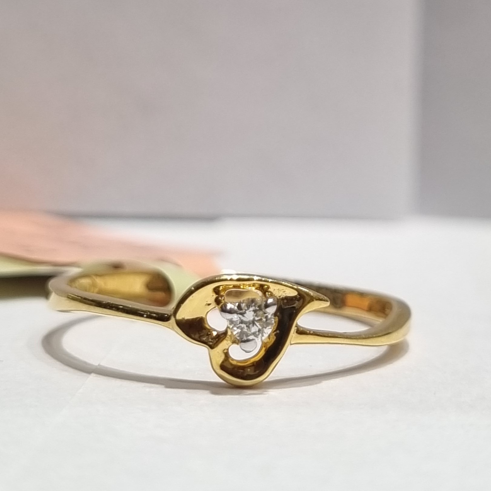 mini heart ring with band
