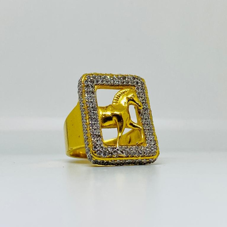 1 gram gold coated horse design ring