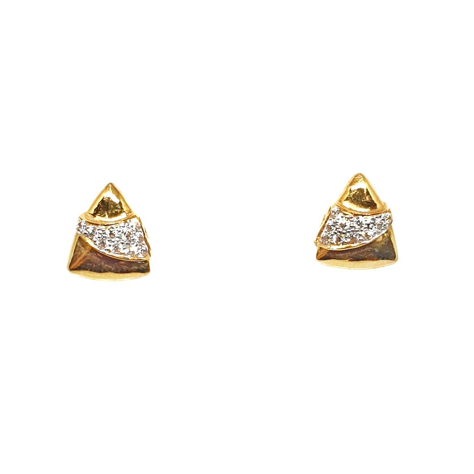 22K Gold Triangle Shaped Fancy Earrings MGA - BTG0405