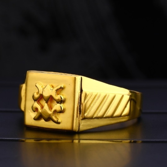22 carat gold designer plain gents rings RH-GR52