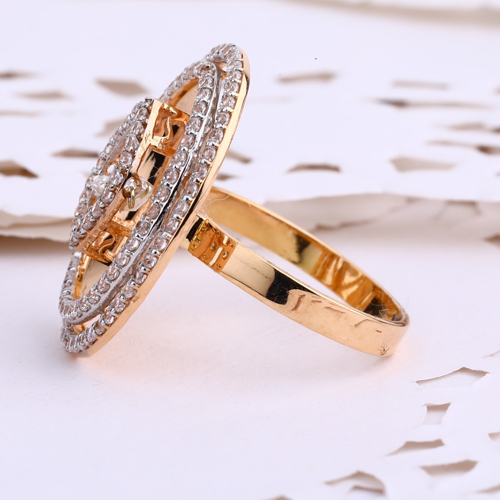750 Rose Gold Gorgeous Cz Ladies Ring RLR641
