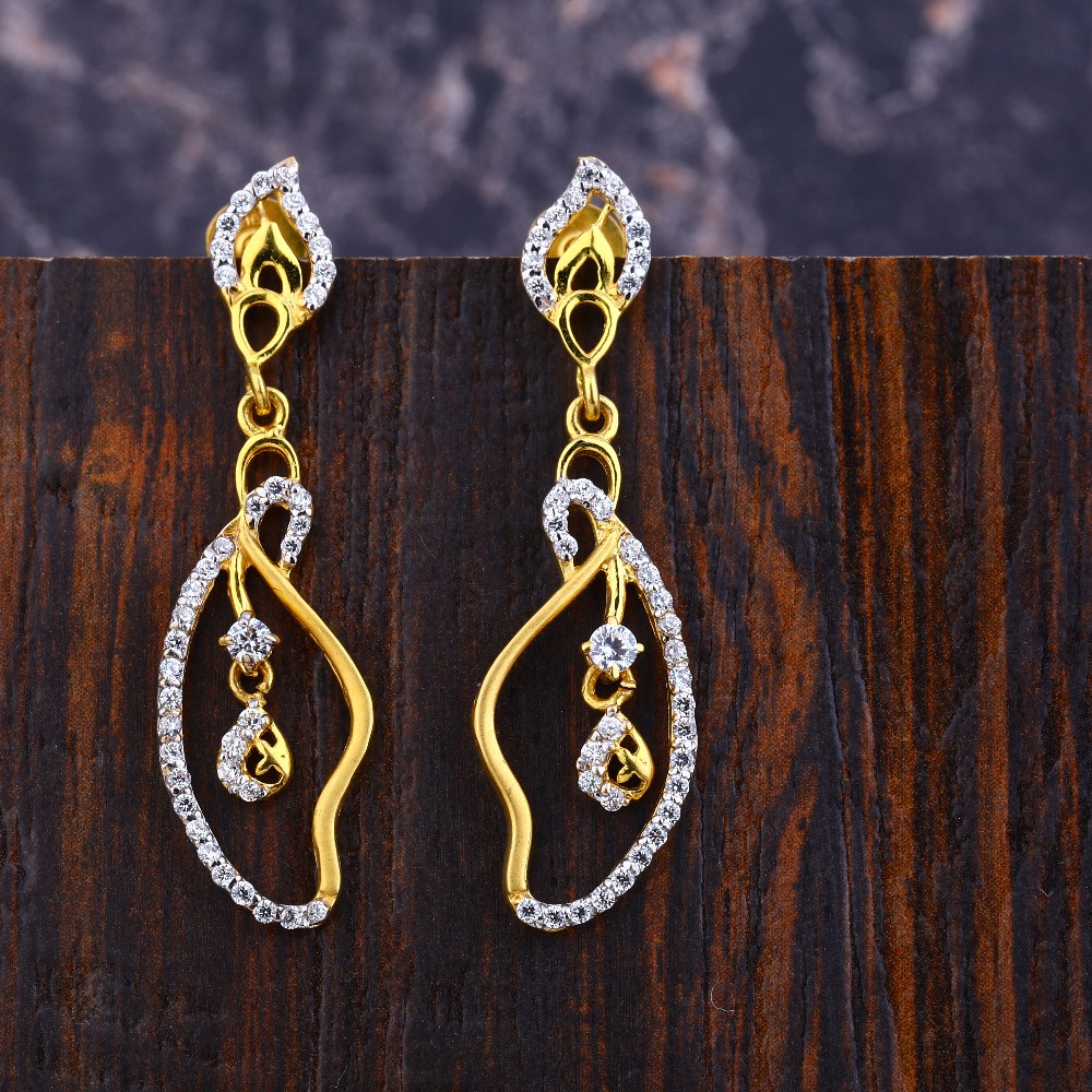 916 Gold CZ Fancy Ladies Earring LFE369