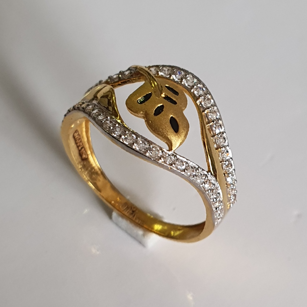 22k 91.6 Gold PAN Disaign Diamond New Antique Ring