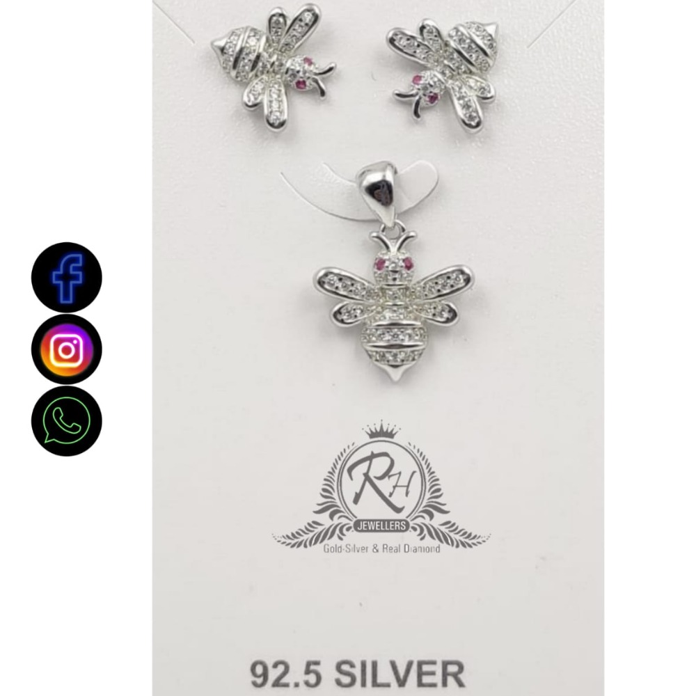 92.5 silver classical daimond pendants earrings RH-PE616