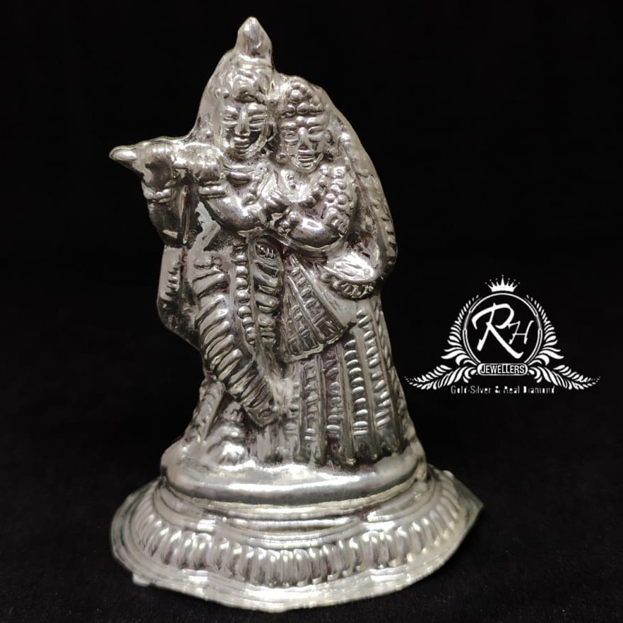 silver antic radha-krishna murti rh-mt953