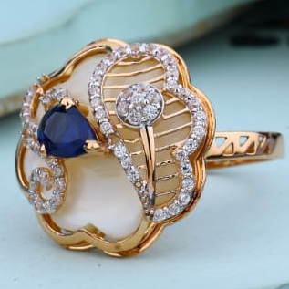 18KT Rose Gold Hallmark Delicate Ladies Ring RLR982