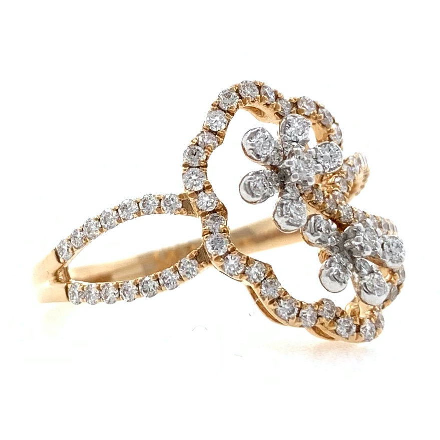 18kt / 750 rose gold fancy diamond ladies ring 9lr4