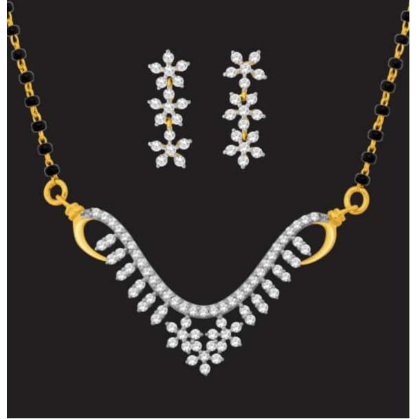 916 gold fancy diamond mangalsutra jj-m09
