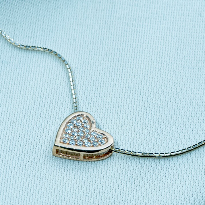 925 silver heart design Pendant Chain dk1-237