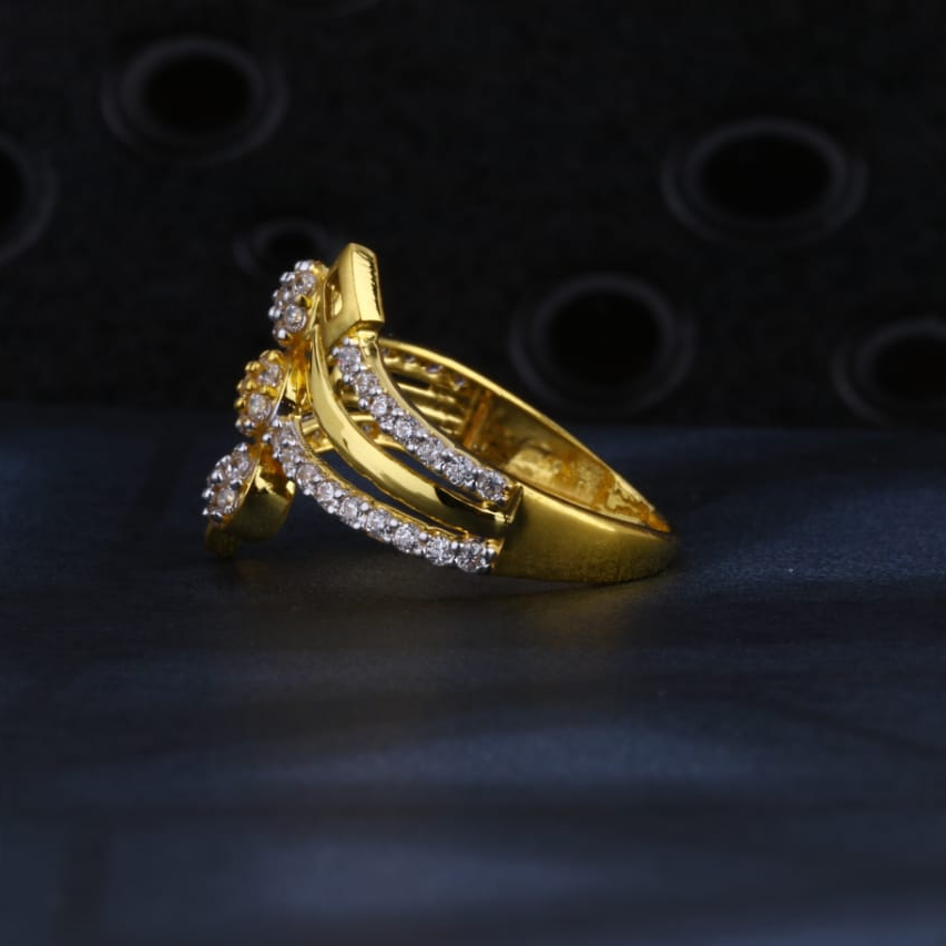 22KT Gold CZ Ladies Exclusive Ring LR1493