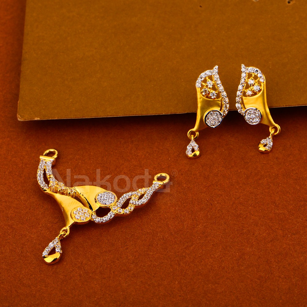 916 Gold Women's Gorgeous Hallmark Mangalsuta Pendant Set MP506