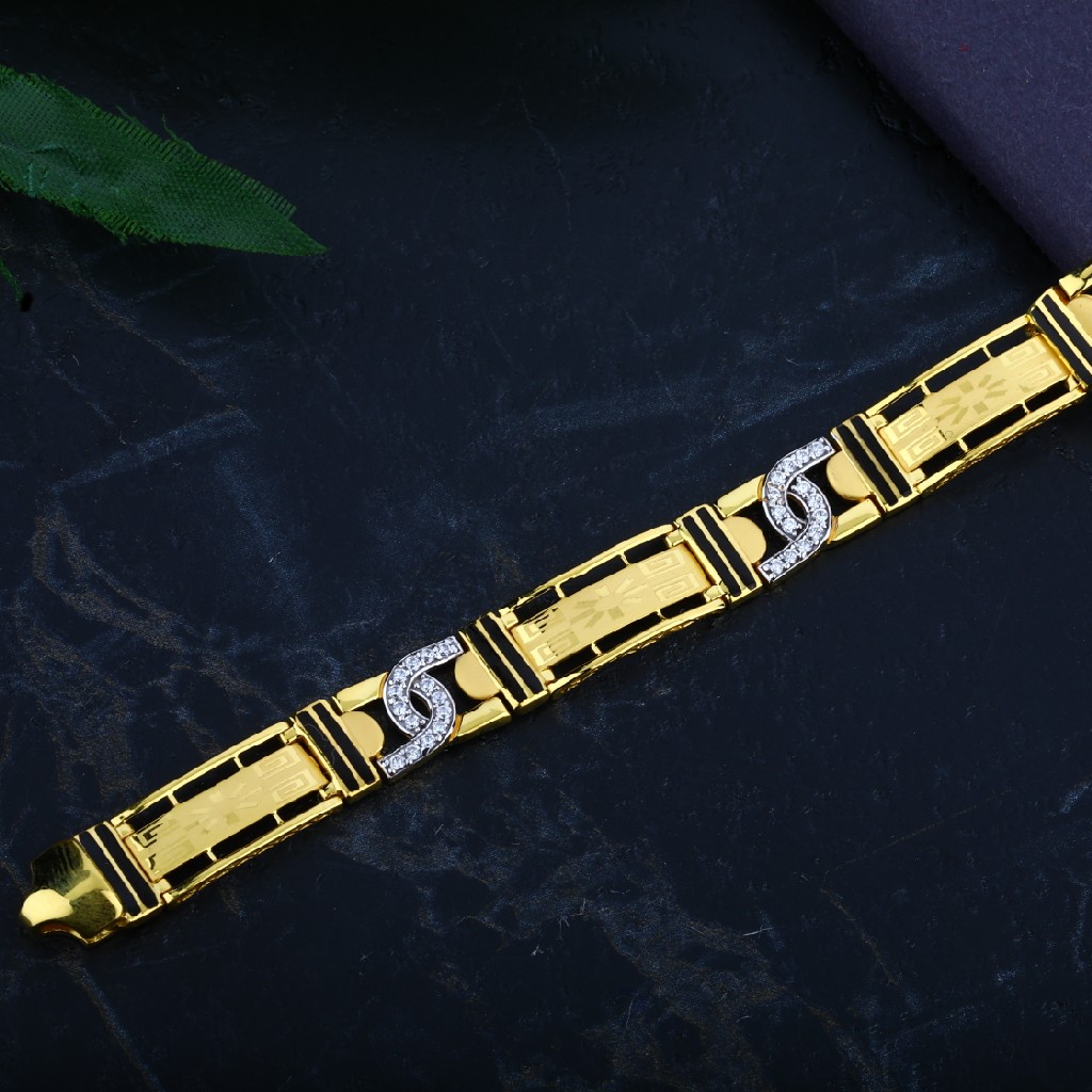 Mens 22K Fancy Diamond Casting Gold Bracelet-MCB16