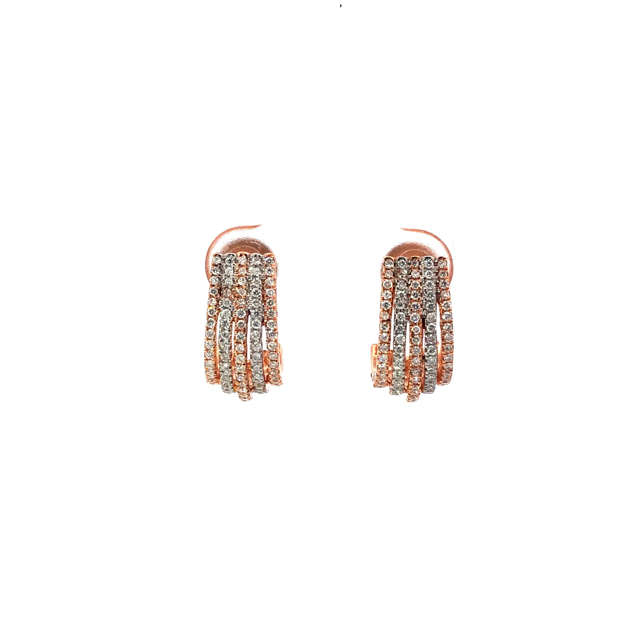 18kt diamond semi-hoop  stud earrings