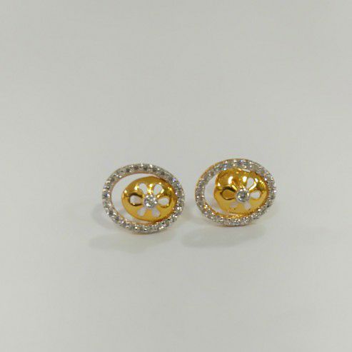 Gold Round Top earrings