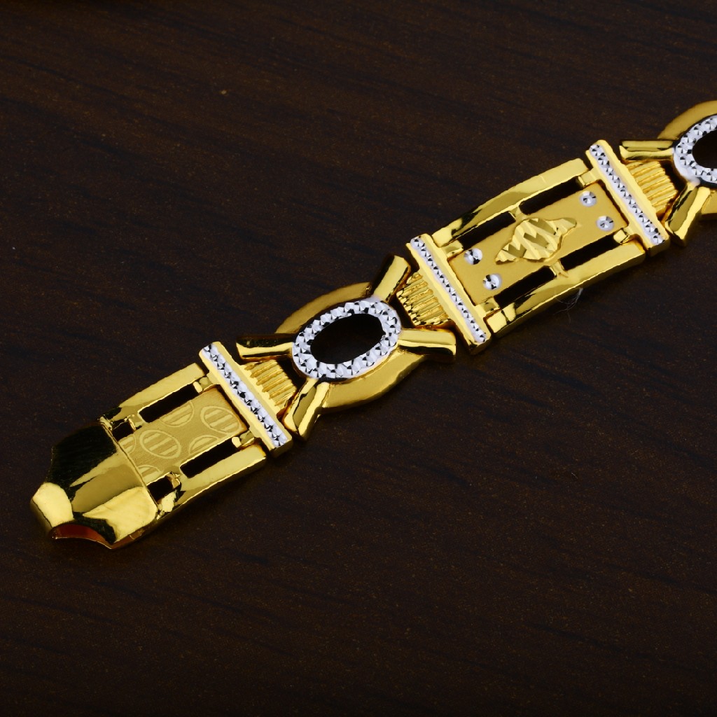 22K Gold Broad Plain Casting Mens Bracelet-MPB49