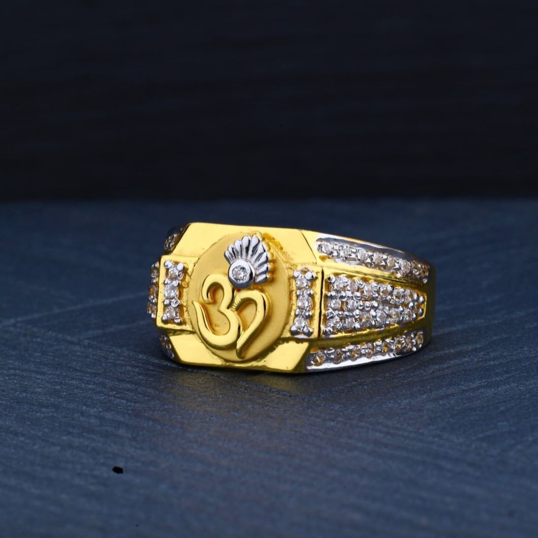 916 Gold Hallmarked Om Design Ring