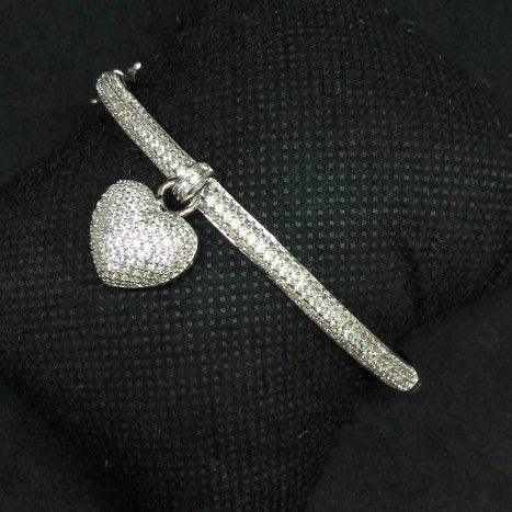 925 Sterling Silver Heart Designed Ladies Bracelet