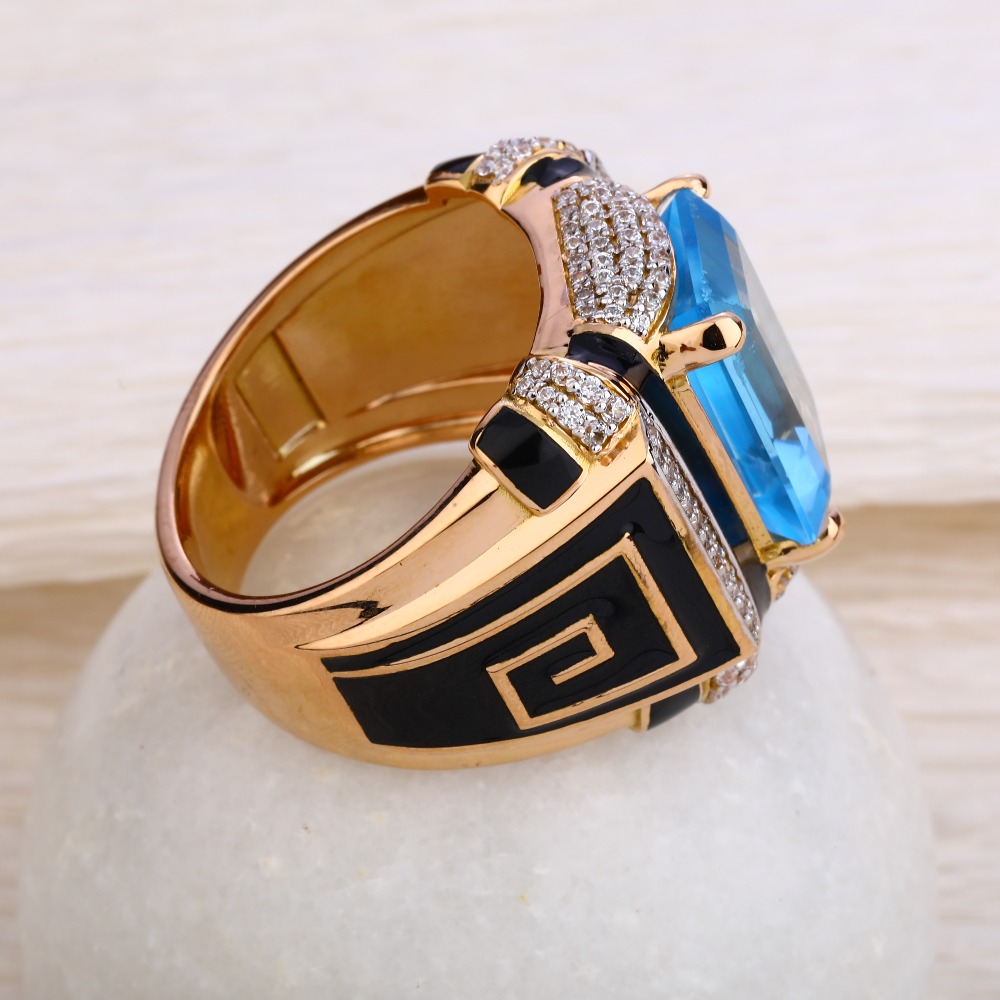 750 Rose Gold Hallmark Men's  Ring RMR55