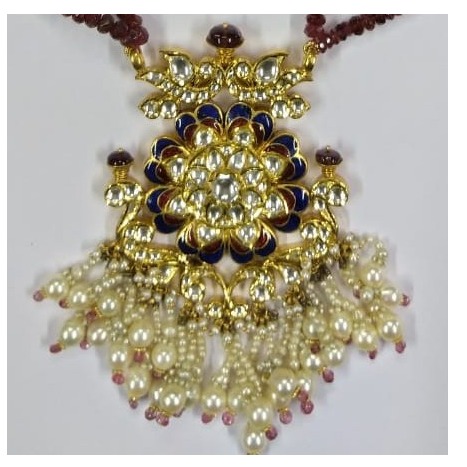 gold jadtar kundan pendant set-akm-ps-058