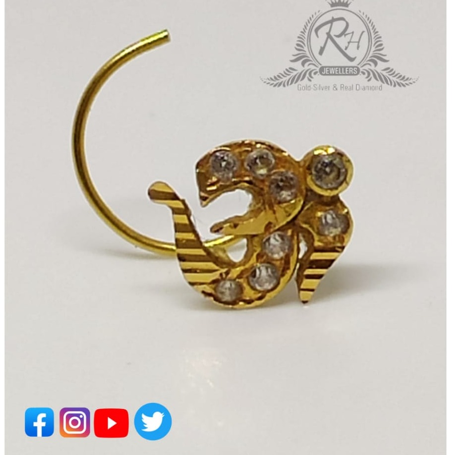 18 carat gold om daimond nose pins RH-NS209