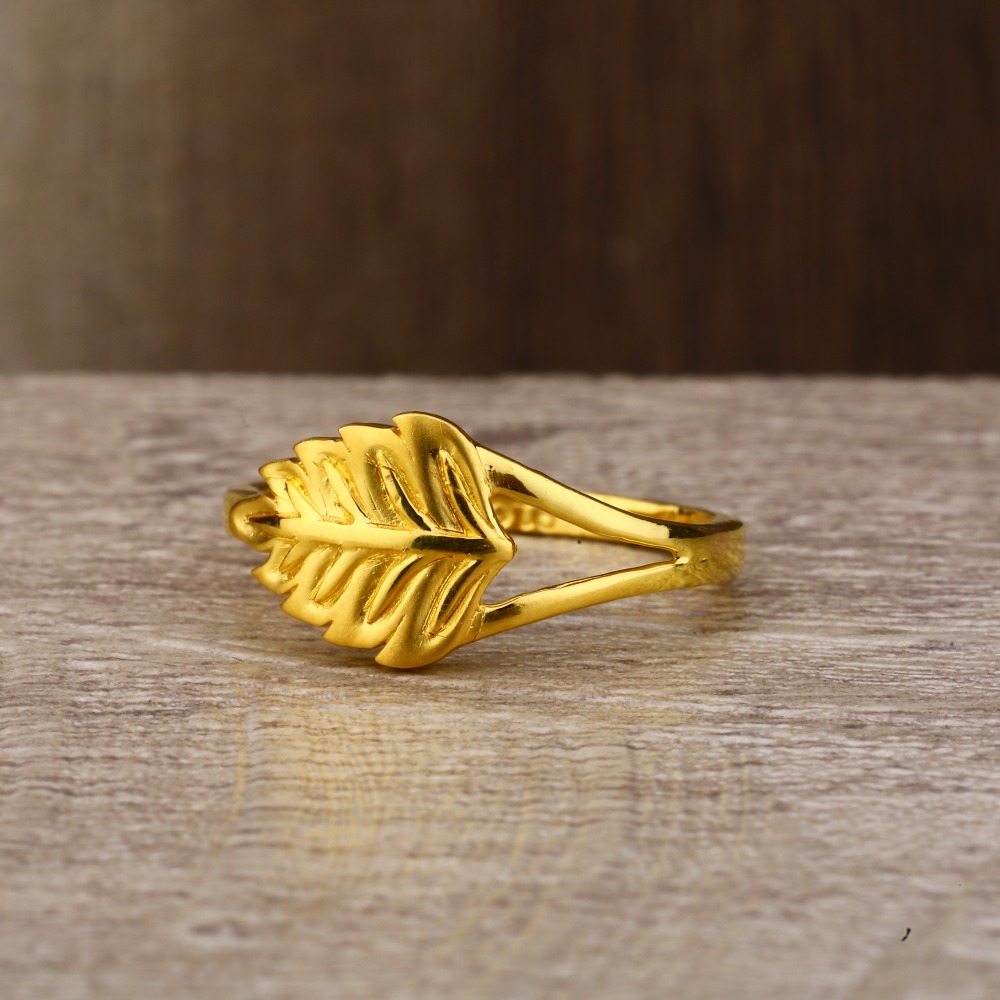 Retailer of 22k gold leaf design ring | Jewelxy - 141772