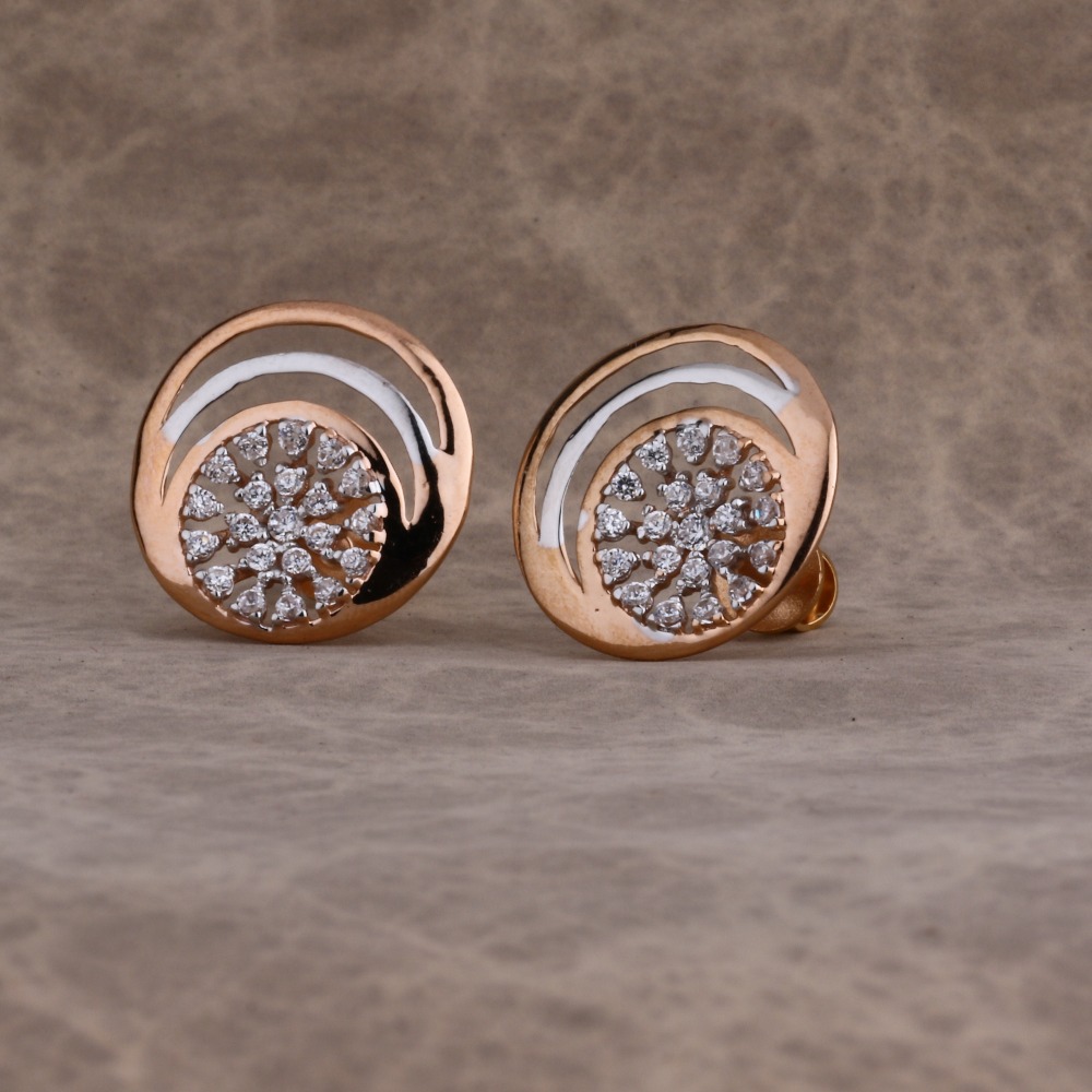 18CT Rose Gold Classic Ladies Earring RE218