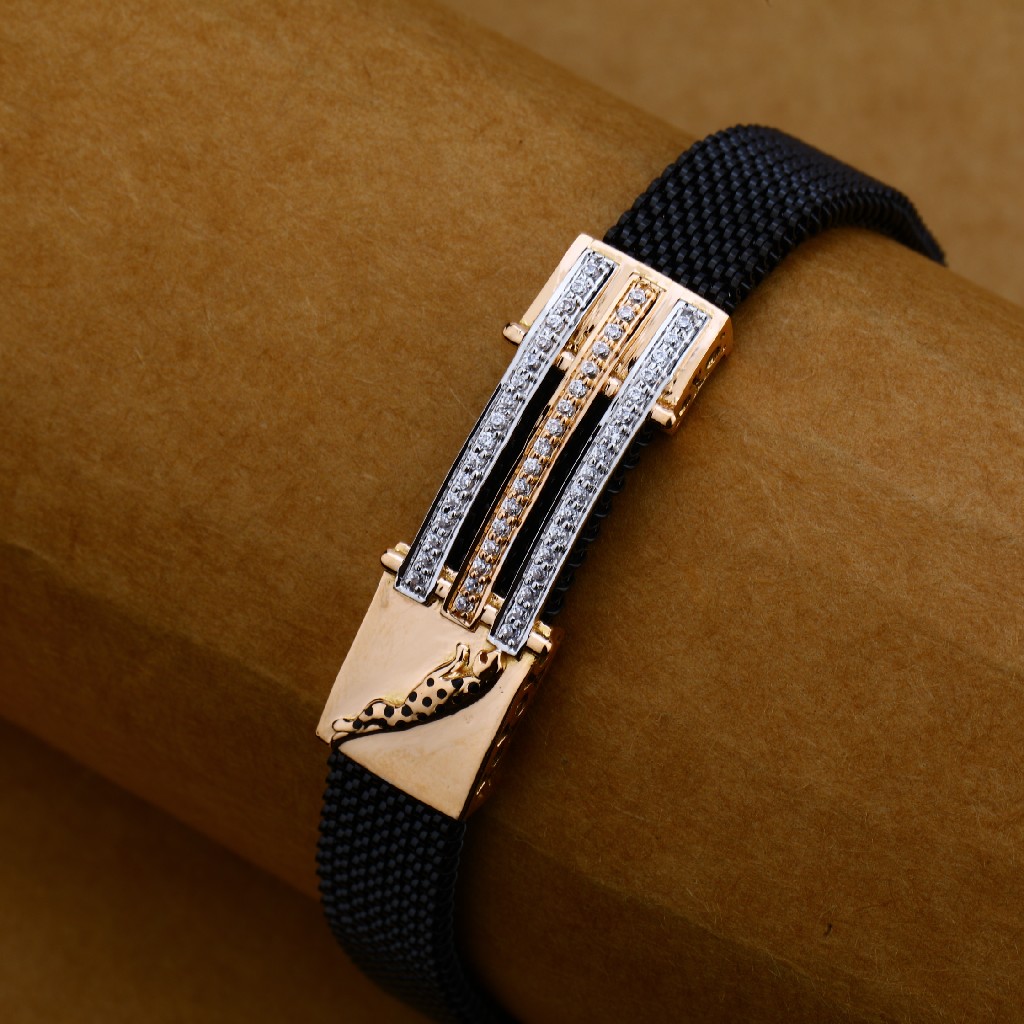 Buy Gold Leather Band Bracelet 22KT from FKJewellers | FKJBRL22K5031 – FK  Jewellers