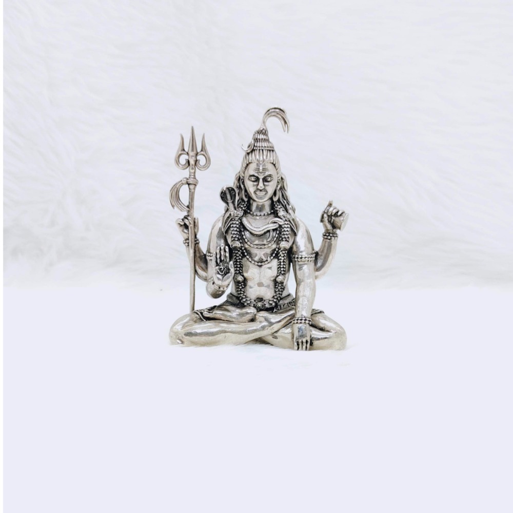 Real silver shiv ji idol in high antique finishing by puran