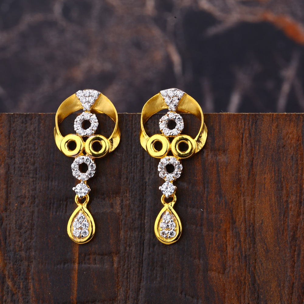 Ladies 916 Gold New Fancy Earring-LFE246