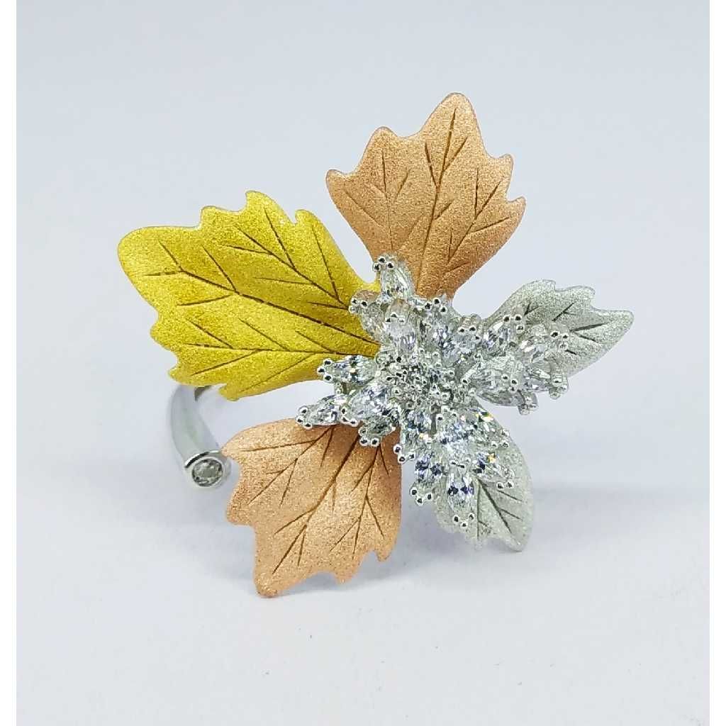 Tri colour 92.5 silver ring MG-R004
