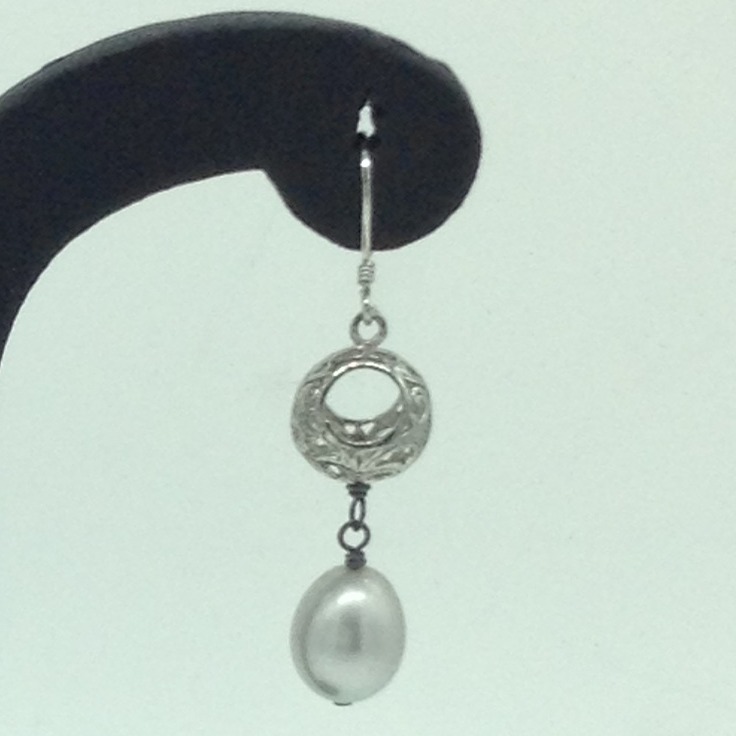 Pearl Silver Ear Hangings JER0151