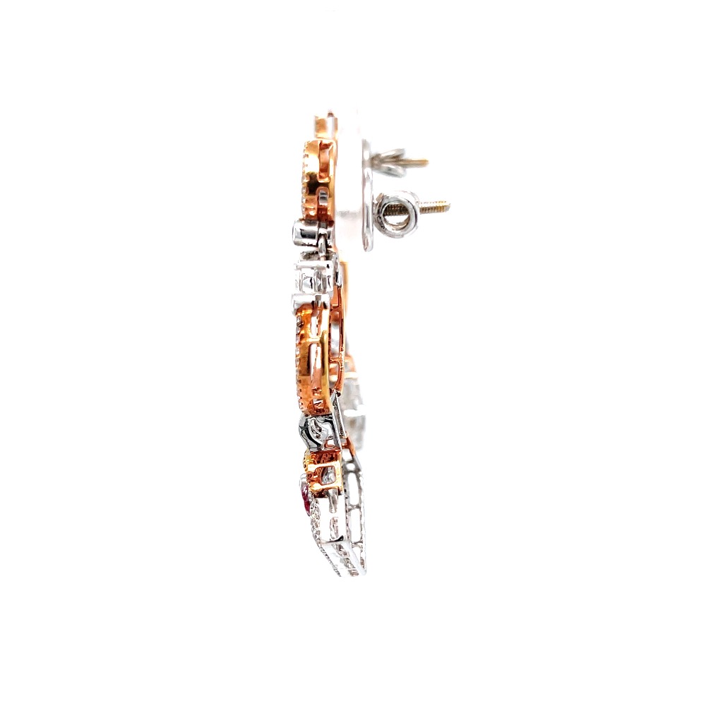 Hermoso diamond chandelier with painted flower in rose gold 8top241