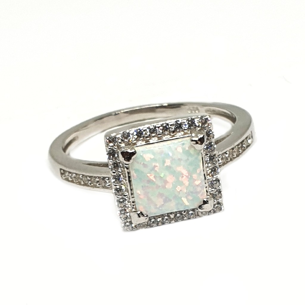925 Sterling Silver Square Shaped Ring MGA - LRS3371