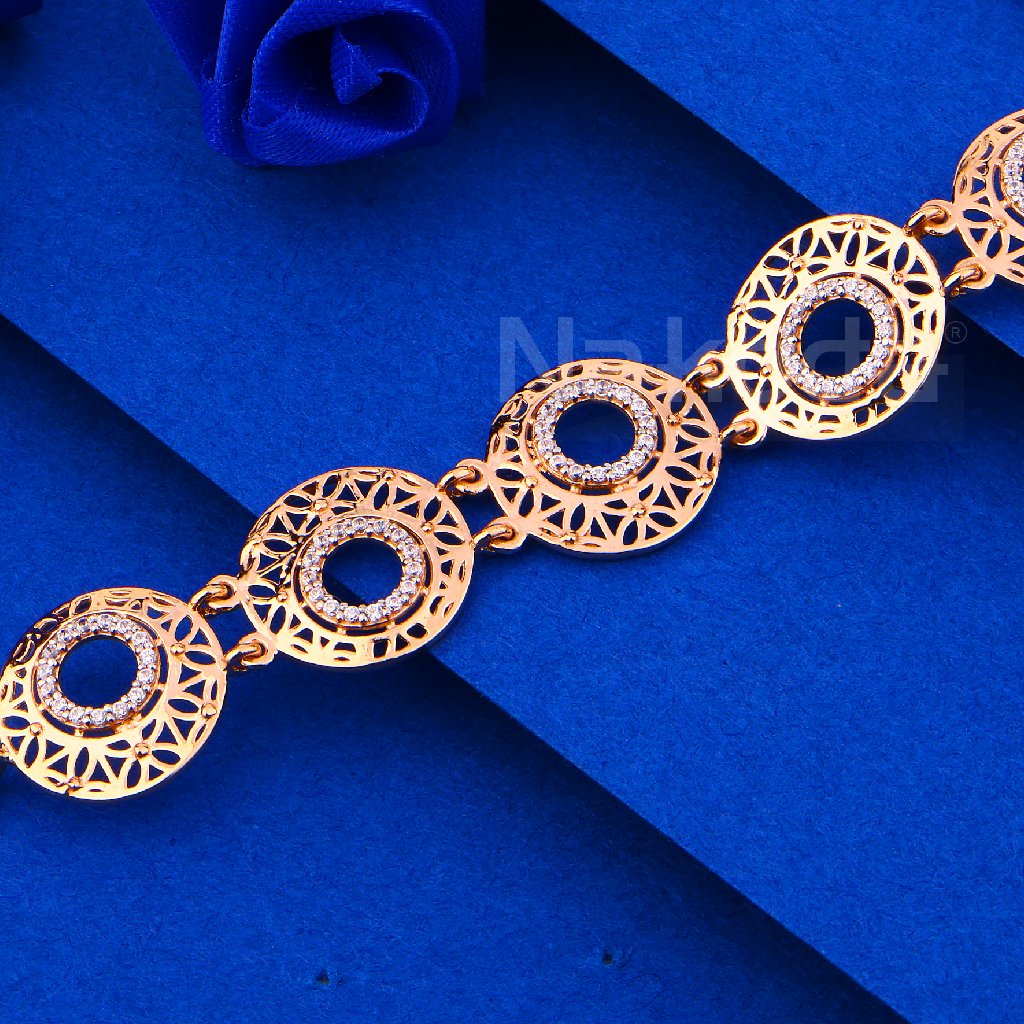 750 Rose Gold Women's Delicate CZ  Bracelet RLB115