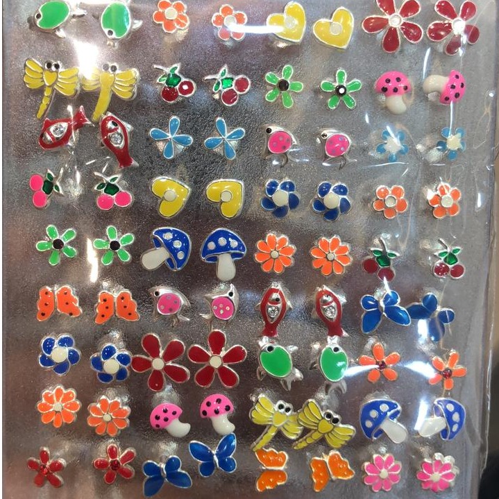 925 starling silver kids colourful earrings RH-925ER