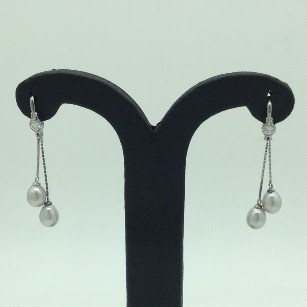 Buy quality Pearl Silver Ear Hangings JER0097 in Hyderabad