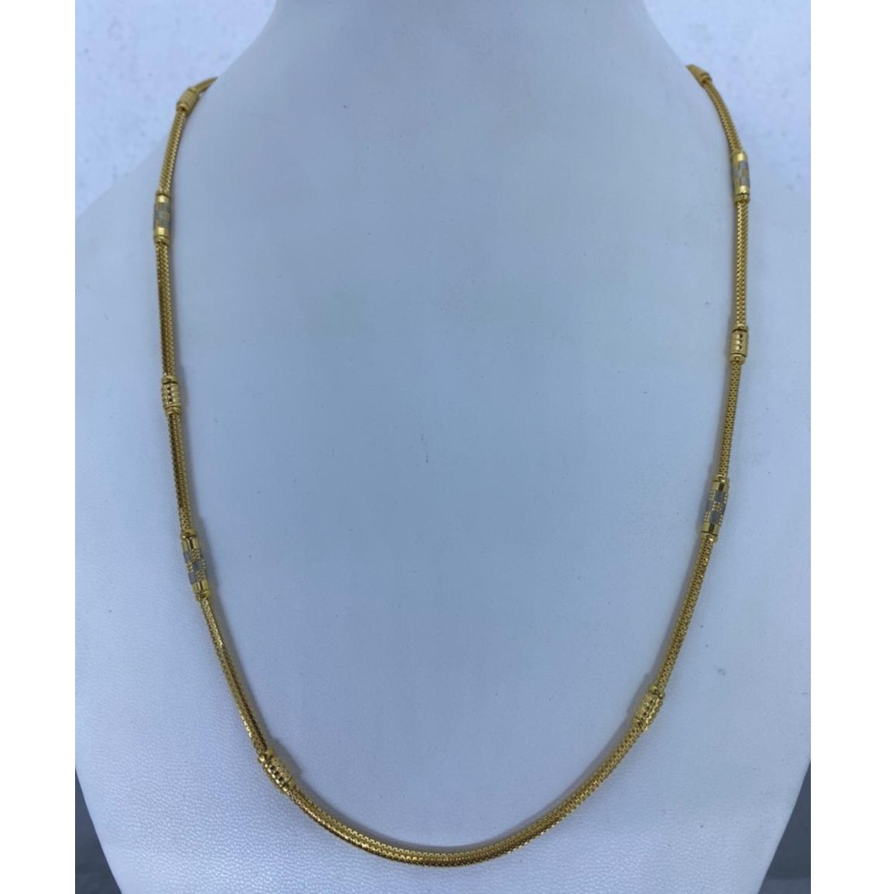 22k Gold Hallmark Beads Pipe Chain 