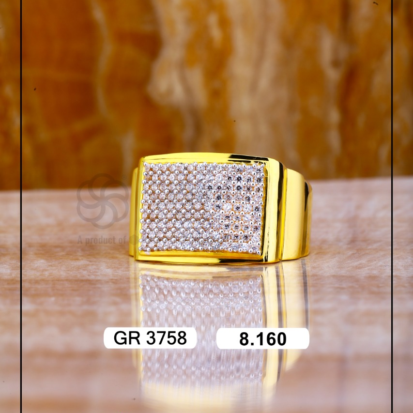 22K(916)Gold Gents Fancy Diamond Band Ring