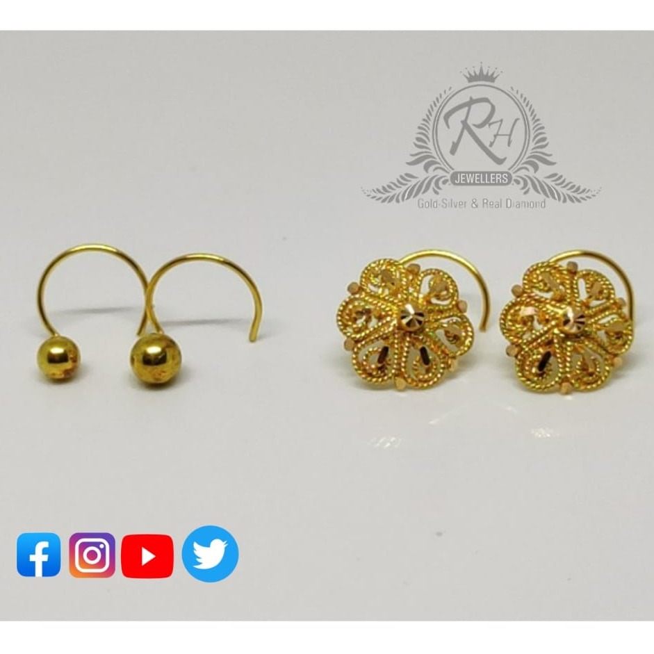 18 carat gold antic nose pins RH-NS213