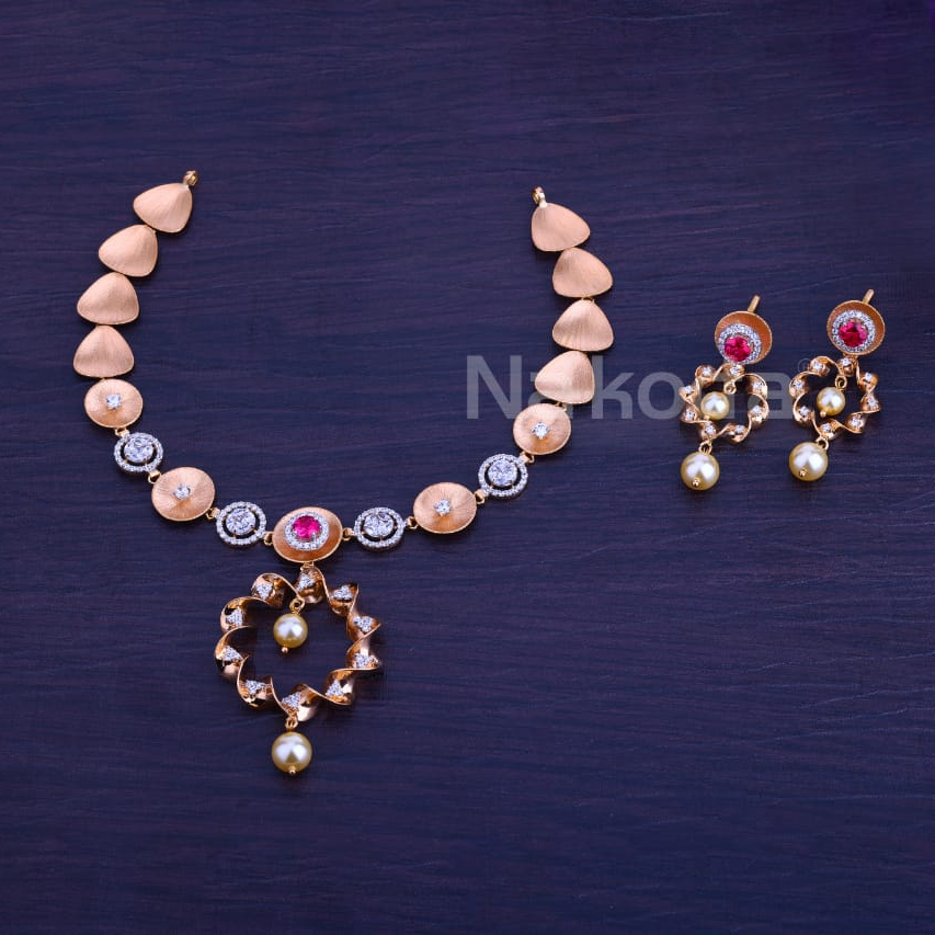 750 rose gold ladies  necklace set rn409