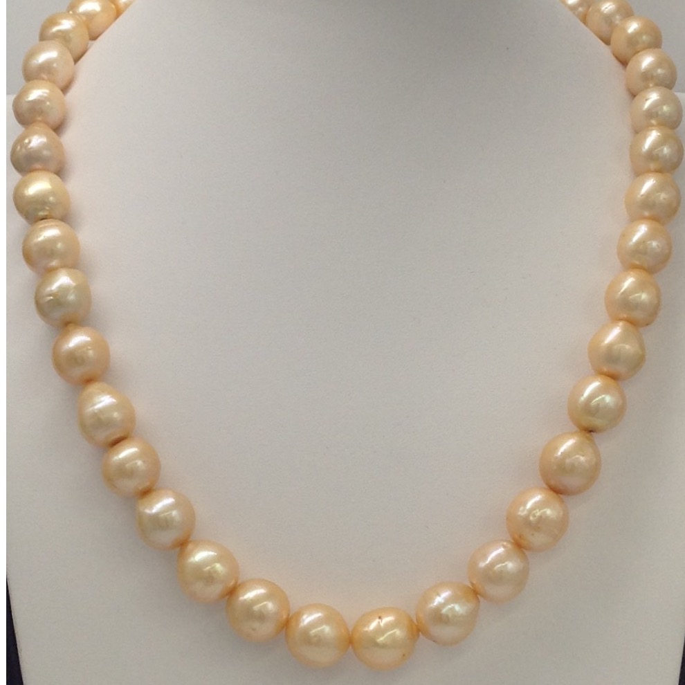 Freshwater Golden Round Baroque Pearls Mala JPM0214
