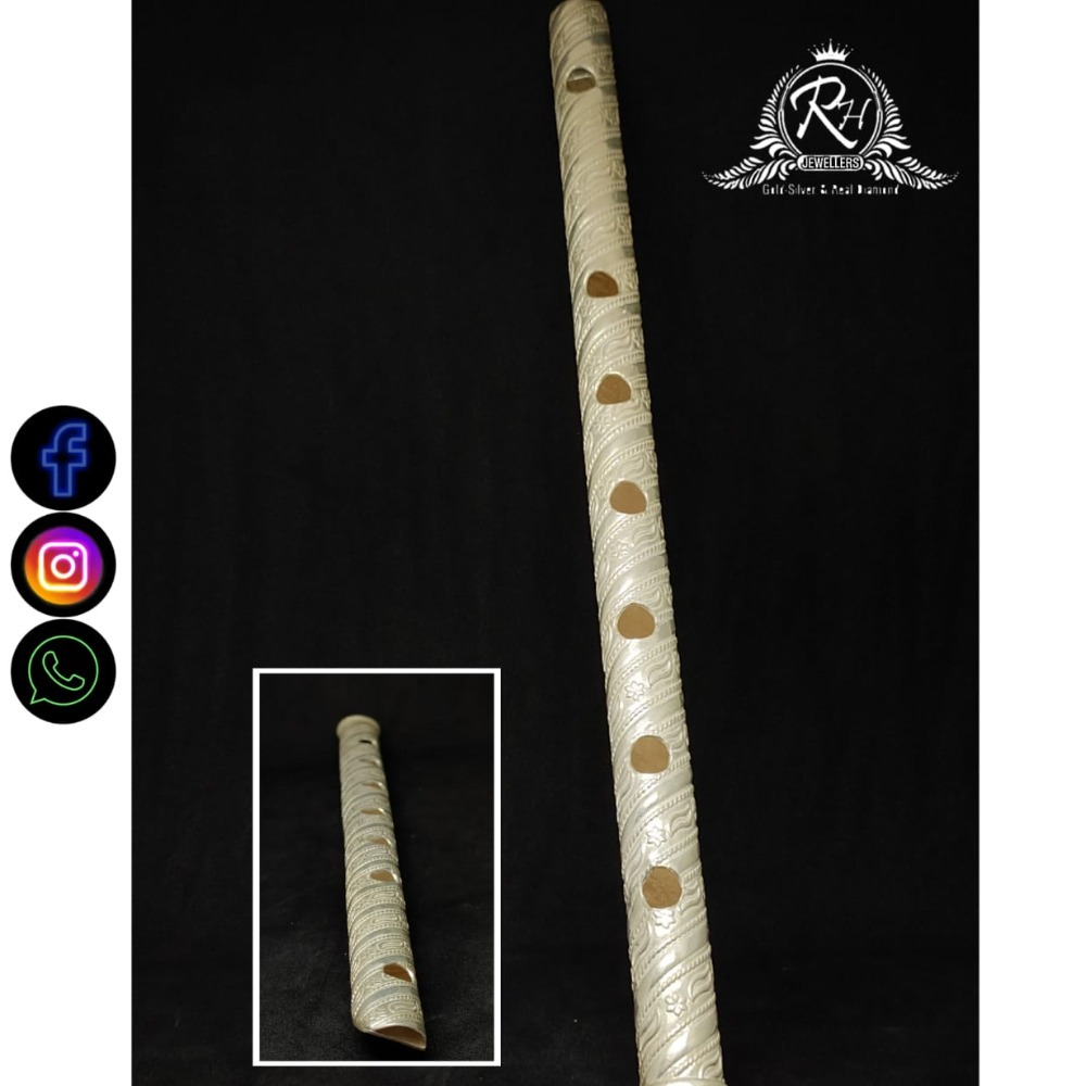 silver krishna bansi murli flute RH-PI740