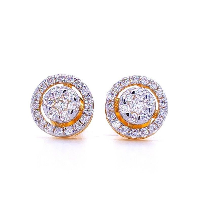 Circle of love gold diamond earrings