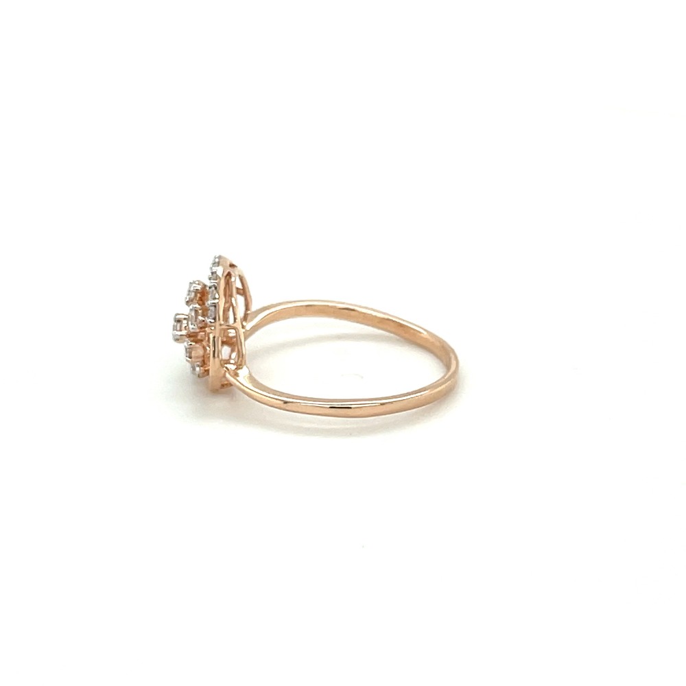 14k Rose Gold Diamond Cluster Twist Ring in VVS EF Quality