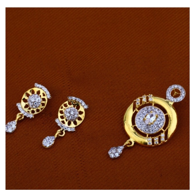 22 carat gold diamonds ladies pendants set RH-PS721