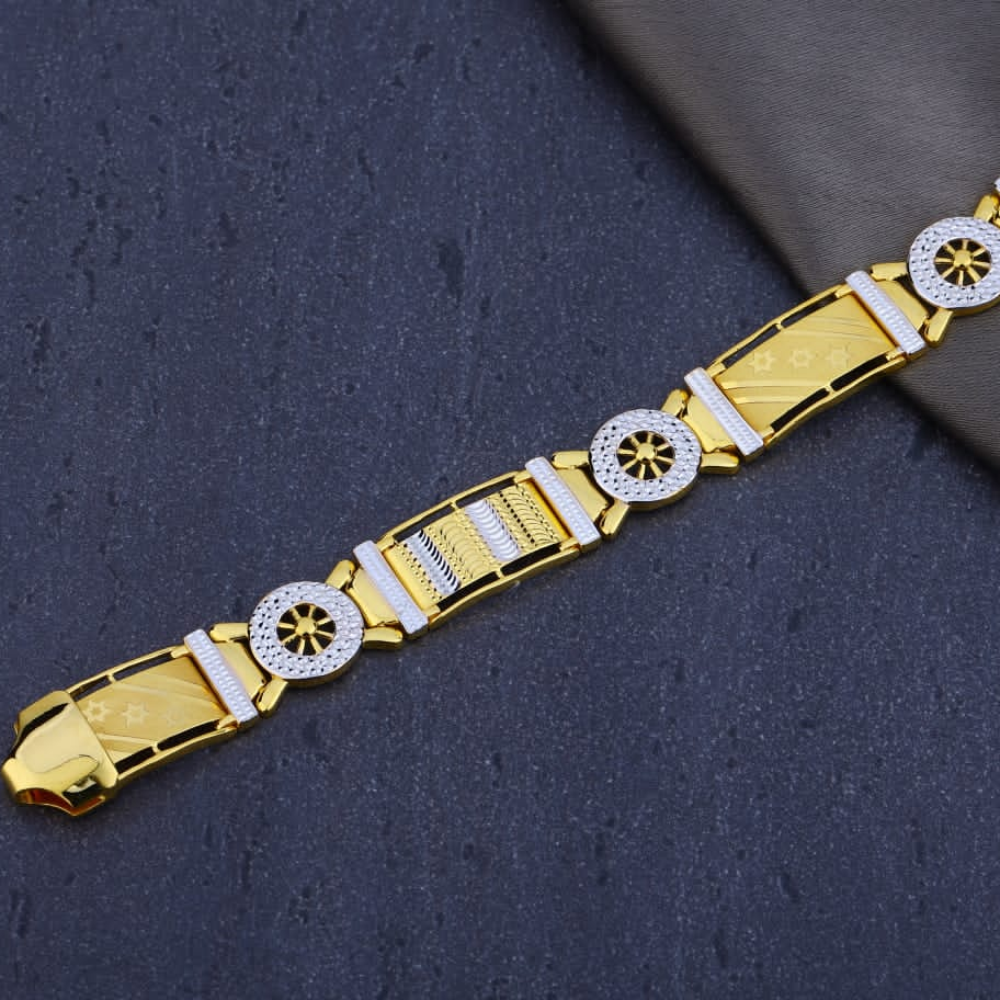 916 Gold Mens Plain Classic Bracelet MPB290