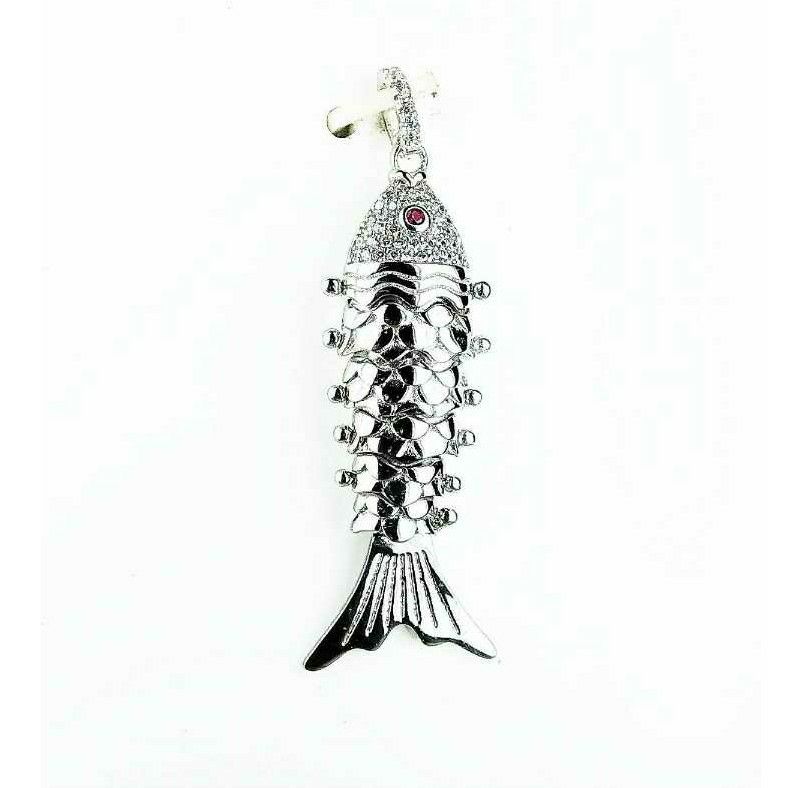 Fancy 925 Silver Ladies Pendant With Fish Design